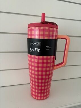 Limited Editon - Madi Nelson x Brumate Peach Plaid Travel Tumbler